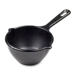 Lodge LMP3 4 1/2" Round Cast Iron Seasoned Melting Pot w/ 14 oz Capacity