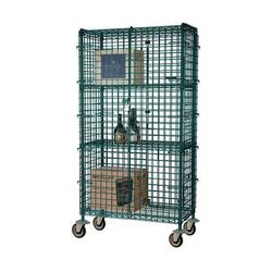 Focus FMSEC24363GN 36" Mobile Security Cage, 24"D, Green Epoxy, 36" x 24" x 63"