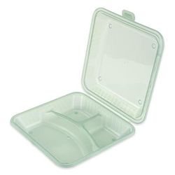 GET EC-12-1-JA 9" Square To Go Food Container, Polypropylene, Jade, Green