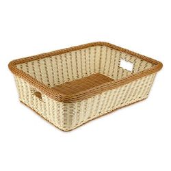 GET WB-1517-TT Rectangular Bread & Bun Basket, 23" x 17", Polypropylene, Two-Tone, Beige, Pack of 6