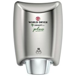 World Dryer K-973P2 Automatic Hand Dryer w/ 10 Second Dry Time - Brushed Stainless, 120v, Silver