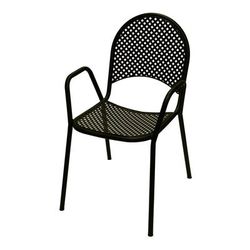 American Tables & Seating 90B Indoor/Outdoor Armchair - Metal, Black, Powder Coated Black