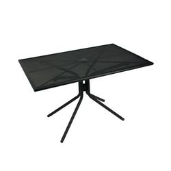 American Tables & Seating AB3048 Rectangular Outdoor Table w/ Umbrella Hole - 48" x 30", Aluminum, Black