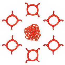 Accuform Signs FBC110 Cone Chain Holder Kit for Standard Traffic Cones - Plastic, Orange, 50' Long Plastic Chain
