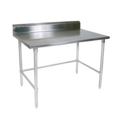 John Boos ST4R5-2460SBK 60" 14 ga Work Table w/ Open Base & 300 Series Stainless Steel Top, 5" Backsplash