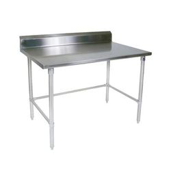 John Boos ST4R5-3084SBK 84" 14 ga Work Table w/ Open Base & 300 Series Stainless Steel Top, 5" Backsplash