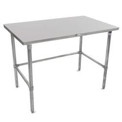 John Boos ST6-24120GBK-X 120" 16 ga Work Table w/ 300 Series Stainless Steel Flat Top, 16-ga. Stainless Steel Top, Galvanized Legs