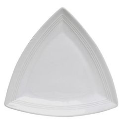 Tuxton CWZ-1248 12 1/2" Triangular ConcentrixÂ© Plate - Ceramic, White