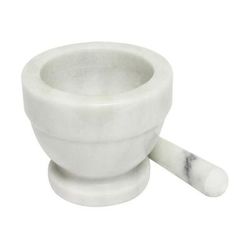 Thunder Group MRGR001 4" Mortar and Pestle, Marble, Gray