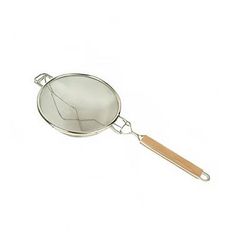 Thunder Group SLSTN3308R 9 1/2" Strainer w/ Double Fine Mesh & Wooden Handle, Nickel Plated, Silver