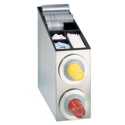 Dispense-Rite BFL-L-2SS Cup & Lid Organizer, Cabinet, 8 Compartment, All Cup Types, Silver
