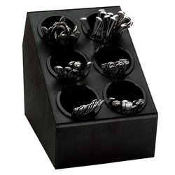 Dispense-Rite CTSH-6BT Silverware Organizer, 6 Compartment/Inserts, Black Polystyrene, 6-compartment