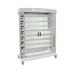 Rotisol USA FF1425-8G-SS LP Gas 8 Spit Commercial Rotisserie w/ 40 Bird Capacity, Liquid Propane, 8 Stainless Steel Spits, Gas Type: LP, 208/230 V
