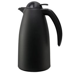 Service Ideas ALPH10WH 1 liter Vacuum Carafe w/ Push Button Lid & Glass Liner - Plastic, White