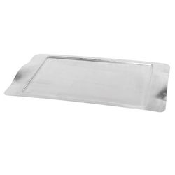Service Ideas SB-42 Rectangular Tray w/ Contoured Handles, 20 3/4" x 11 1/2", Stainless, Brushed Finish, Silver