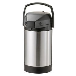Service Ideas SVAP25P 2 1/2 Liter Pump Style Airpot w/ Stainless Liner - Vacuum Insulated, Brushed Stainless, Silver