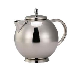 Service Ideas TT12SS 40 1/2 oz Stainless Steel Teapot, Polished, Silver