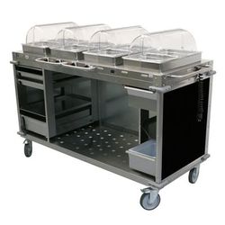 Cadco CBC-HHHH-L6 70 1/4" Hot Food Table w/ (4) Wells & Undershelf, 120v, Black