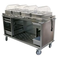 Cadco CBC-HHHH-LST-4 70 1/4" Hot Food Table w/ (4) Wells & Undershelf, 120v, Silver