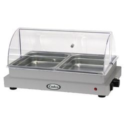 Cadco WTBS-2N-HD 24" Countertop Buffet Warmer w/ 2 Half Size Pans - Stainless, 120v, Silver
