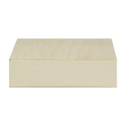 VerTerra TG-CB-8X1 Collapsible To Go Box w/ Attached Lid - 8" x 11" x 3", Balsa Wood/Rice Paper, Beige