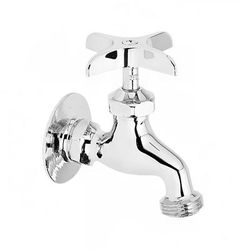 Elkay LK69CH Service Sink Faucet w/ Hose End Spout & Cross Handle, Silver