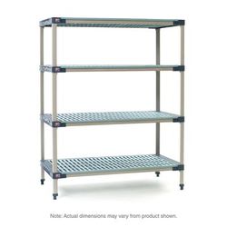 Metro MF-214274G-S-4 MetroMax 4 Polymer Louvered Shelf Kit - 42"W x 21"D x 74"H, Rust Resistant, Blue