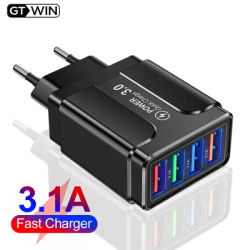 Chargeur de téléphone universel mural à charge rapide 4 ports QC3.0 USB iPhone 14 13 Xiaomi mi