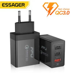 Essager-Chargeur rapide USB 30W QC 3.0 pour téléphone portable adaptateur mural multi-prise pour