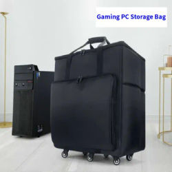 Sac d'ordinateur de jeu de bureau, mallette de voyage, sac de rangement pour ordinateur de jeu, processeur principal, moniteur et accessoires.