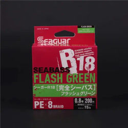 100% marque originale Seaguar Seabass Pe X8 8 brins tressé ligne de pêche 11LB-35LB 150m 200m couleur verte fabriqué au japon
