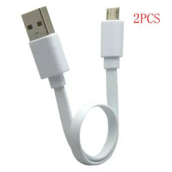 Câble micro USB court 20cm 2 pièces cordon de chargeur plat pour téléphone Android