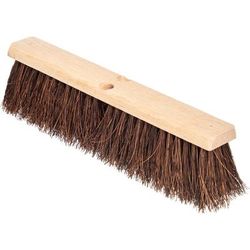 Carlisle 3621911800 18" Garage Floor Push Sweep - Palmyra, Palmyra Bristles, Hardwood Block, Beige