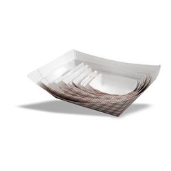 Empress EFT50 (40032) Disposable Food Tray w/ 1/2 lb Capacity - Paper, Red Plaid