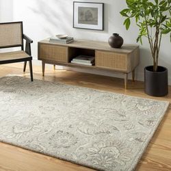 Froim 8' x 11' Traditional Wool Lambswool/Cloud Gray/Nutmeg/Dark Gray/Smoke Area Rug - Hauteloom