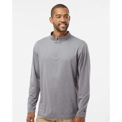 Oakley FOA402997 Team Issue Podium Quarter-Zip Pullover T-Shirt in New Granite Heather size Large | Polyester Blend