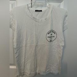 Brandy Melville Tops | Brandy Melville One Size New York T-Shirt | Color: White | Size: One Size