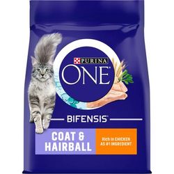 2x2.8kg Coat & Hairball Chicken Purina ONE Dry Cat Food