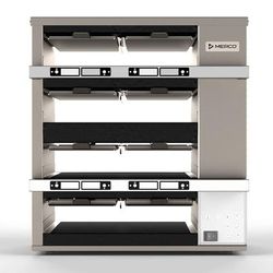 Merco Savory MHG42SSB2N MercoEco 19 1/5"W Freestanding Warming Unit w/ (4) Shelves & (8) Trays - 120v, 4 Shelf/8 Pan, Timer Bars, Stainless Steel