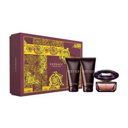 VERSACE Crystal Noir 3 piece set (1.7 oz edt + 1.7 oz body lotion +1.7 oz bath and shower gel) Standard Eau De Toilette for Women