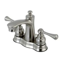Kingston Brass FB7618BL 4 in. Centerset Bathroom Faucet, Brushed Nickel - Kingston Brass FB7618BL