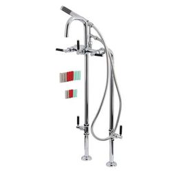 Aqua Vintage CCK8401DKL Concord Freestanding Tub Faucet with Supply Line, Stop Valve, Polished Chrome - Kingston Brass CCK8401DKL