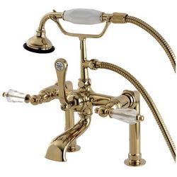 Aqua Vintage AE103T2WLL Wilshire Deck Mount Clawfoot Tub Faucet, Polished Brass - Kingston Brass AE103T2WLL