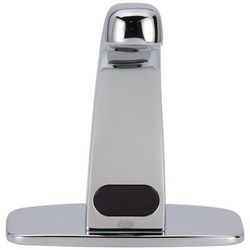 Zurn Industries Z6913-XL-CP4-HYD-MV Hydro-Powered Deck Mount Sensor Faucet w/ 0.5 gpm Aerator & Temperature Mixing Valve - Chrome