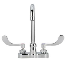 Zurn Industries Z812A4-XL Deck Mount Faucet w/ 2.2 gpm Aerator - 3 1/2" Swivel Gooseneck Spout, 4" Centers