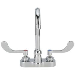 Zurn Industries Z812A4-XL-P Deck Mount Faucet w/ 2.2 gpm Aerator - 3 1/2" Swivel Gooseneck Spout, 4" Centers