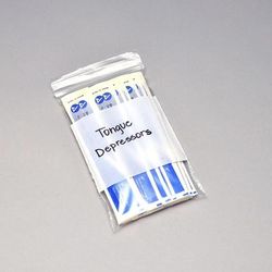 LK Packaging F20408W Zipper Seal Top Bag w/ Write-On Block - 8"L x 4"W, 2 mil LDPE, Clear