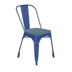 Flash Furniture CH-31230-BL-PL1C-GG Stacking Chair w/ Vertical Slat Back & Wood Seat - Steel, Teal Blue