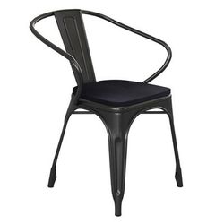 Flash Furniture CH-31270-BK-PL1B-GG Stacking Armchair w/ Vertical Slat Back & Wood Seat - Steel, Black