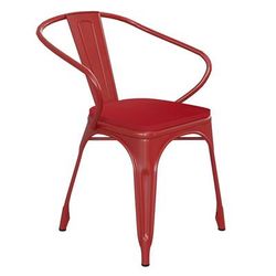 Flash Furniture CH-31270-RED-PL1R-GG Stacking Armchair w/ Vertical Slat Back & Wood Seat - Steel, Red